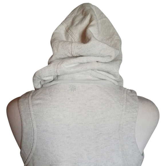 Athleta Gray Full Zip Blissful Hooded Vest Size XXS Sweatshirt Feel - Picture 3 of 8